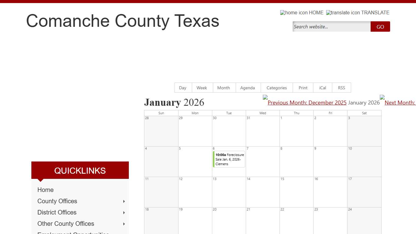 Public Notice Calendar - Comanche County
